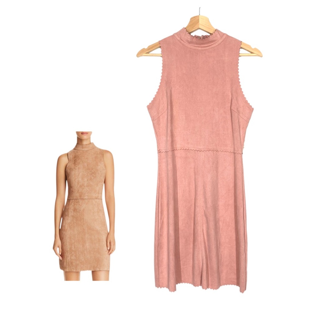 Altar'd State Dusty Rose Sleeveless Mock Neck Mini Dress